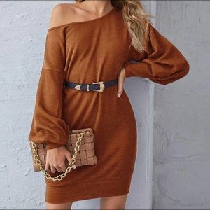 Drop Shoulder Lantern sleeve Sweater Dress | NWOT
